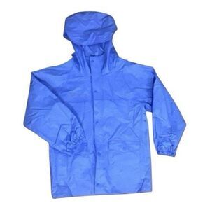 Columbia Youth Rain Jacket Size M Youth Blue Hooded Waterproof Zipper Front